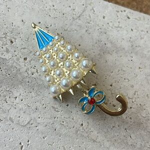Rhinestone Umbrella Brooches For Women Men 2-color Casual Party Brooch Pin Gifts